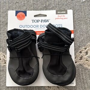 Top Paw Black Dog Boots Rugged Outdoor Footwear